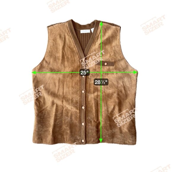 Vintage Elisabeth Suede Knit Vest Womens 3X Brown Button Prairie Cottagecore - Picture 2 of 7